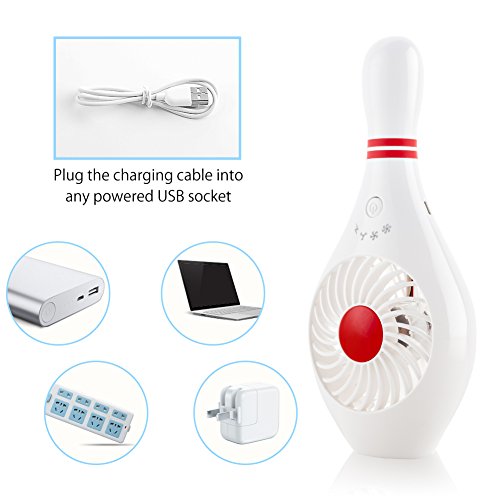 OBOSOE USB Fan, Rechargeable Personal Portable Mini USB Cooling Fan for Outdoor Travel Home - Thumbnail 3