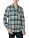CQR Men's Flannel Long Sleeved Button-Up Plaid All-Cotton Brushed Shirt, Corduroy Lined(hof110) - Sage, X-Large