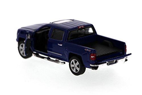 2014 Chevy Silverado Pick-up Truck, Blue - Kinsmart 5381D - 1/46 Scale Diecast Model Toy Car
