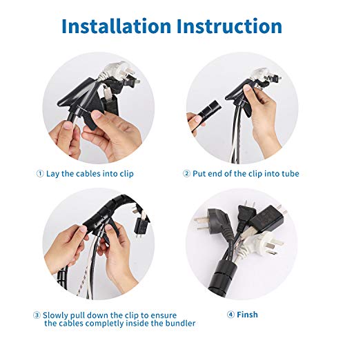 120 Inch Cable Sleeve, Flexible Cord Bundler Wire Wrap Cable Management