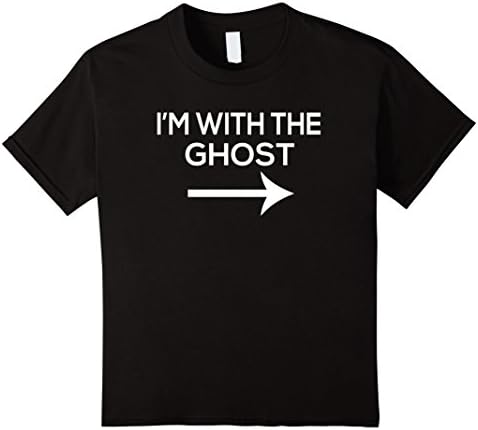Kids I'm With The Ghost T-Shirt - Funny Couples Halloween Costume 12 Black