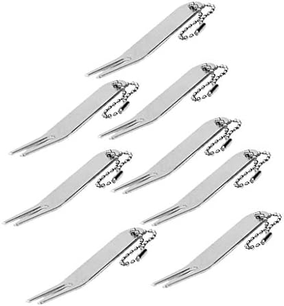 Prettyia 8pcs Golf Divot Repairing Fork Bent Curved Green Repair Tool for Club Rest