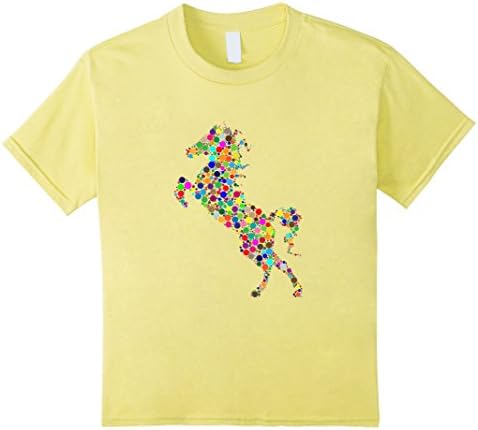 Kids Colourful Horse T shirt for girls, women and men 8 Lemon