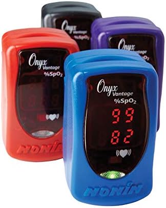 Nonin Onyx Vantage 9590 Finger Adult/Pediatric Pulse Oximeter with Free Carrying Case. #1 Professional Oximeter Made in USA - Black