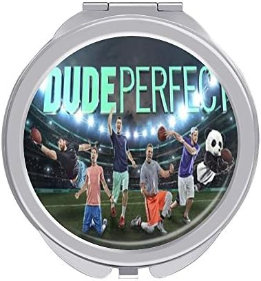 化粧鏡 メイクアップミラー 円型Dude Perfect 2倍拡大鏡付き 手鏡 化粧ミラ一 ライトミラー 女優ミラー ラウンドミラー コンパクト 携帯ミラー 化粧道具 旅行 プレゼント 折りたたみ式 丸型 ポケットミラー 小型 女性