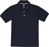 French Toast School Uniform Boys Short Sleeve Pique Polo Shirt, Navy, Small (6/7)