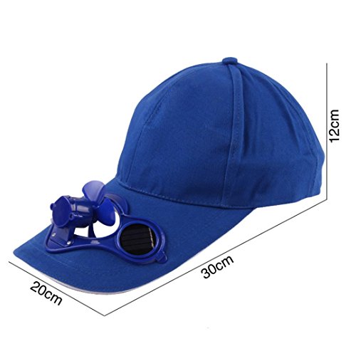 Tiean Solar Powered Fan Cooling Baseball Cap for Camping Hiking Fishing Golf Tennis (White) - Thumbnail 4