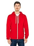 American Apparel  Unisex Flex Fleece Zip Hoodie, Red, Small