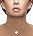 Unique Royal Jewelry Sterling Silver Four Leaf Clover 16 mm Spring Lock Necklace with Continuous Adjustable Length 16
