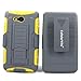 For Nokia Lumia 820 Cellularvilla™ 3pc 3rd Gen Hard and Soft Grey/Yellow Kickstand Case with Holster Clip (Only Fit Nokia Lumia 820) (Grey/Yellow)