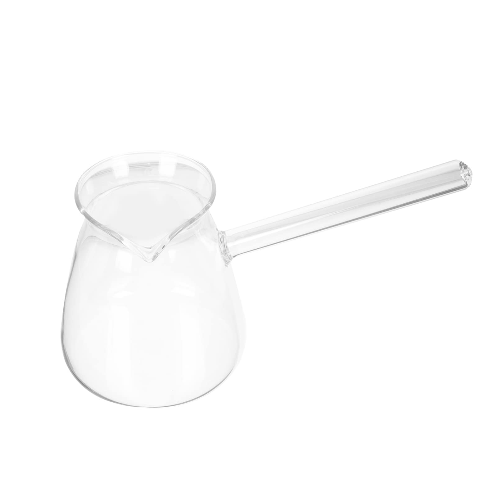 Housoutil Arabic Coffee Pot Glass Turkish Coffee Pot with Handle, Milk and Butter Warmer, Stovetop Tea Maker Coffee Maker, Heat- Resistance Hot Chocolate Melting Pot, 450ML