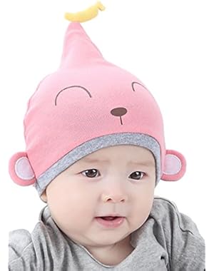 New Cartoon Monkey Cotton Baby Hat Knitted Beanie Cap Children Hat Winter Warm Earflap Hats Best Gift