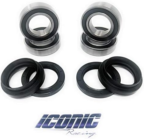 Both Front Wheel Bearing and Seal Kits Compatible with Suzuki Vinson 500 Eiger 400 2x4 4x4 2002-2007