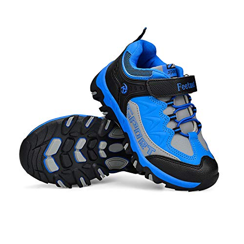 Feetmat Boys Shoes Outdoor Waterproof Hiking Shoes Kids Sneakers Blue Size 8.5 M Toddler