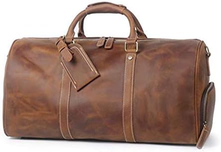 vintage leather duffle bag with shoe compartment