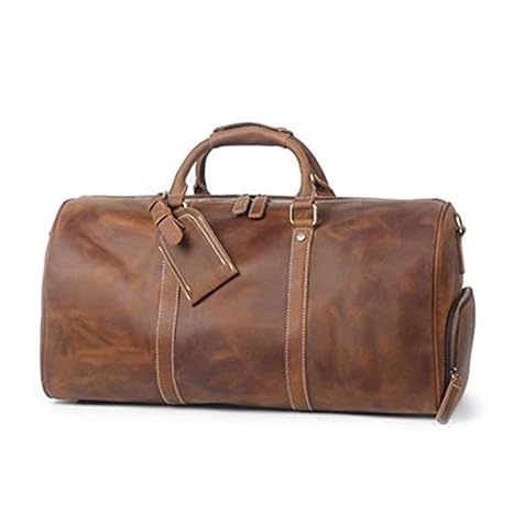 vintage leather duffle bag with shoe compartment