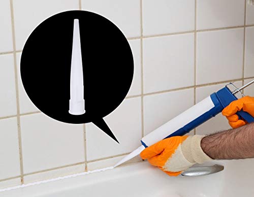 23 Pcs Caulking Tool Kit, 3 in 1 Caulking Tools Silicone Sealant Finishing Tool Grout Scraper Caulk Remover Caulk Nozzle Caulk Caps 5 Replaceable Pads for Bathroom Kitchen Sealing by YMHB
