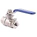 DERNORD Full Port Ball Valve Stainless Steel 304 Heavy Duty for Water, Oil, and Gas with Blue Locking Handles (1/4