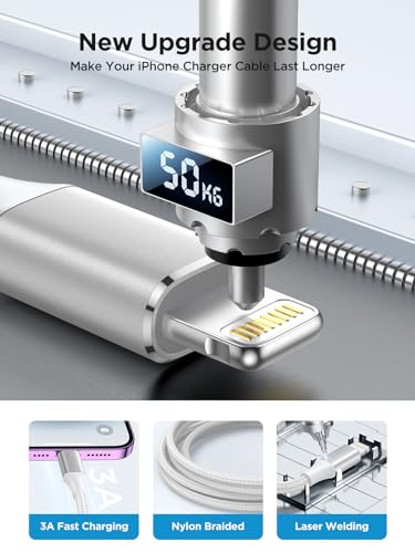 Aioneus iPhone Charger Cable 1M [MFi Certified] Lightning Cable,Fast Charger iPhone Cable USB A to Lightning Cord Compatible with iPhone 14 13 12 11 Pro Max Mini XS XR X 8 7 Plus 6 Series,iPad,AirPod