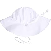 Unisex Baby Sun Hat with UPF 50+ Outdoor Adjustable Beach Hat,Baby Girl Wide Brim Bucket Hats for Infant Toddler Little Boy