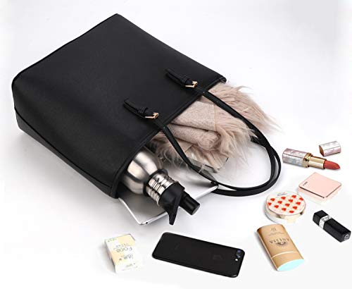 COOFIT Black Tote Purses and Handbags for Women, Tote Handbags Women Purses Shoulder Bag Pocketbooks Purses - Thumbnail 6