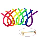 JINSEY [Figit] 6-Pack Neon Stretchy String Fidget Toys, Anti-Anxiety Squishy Sensory Toys - Stretches from 10 Inches to 8 Feet - Best Stress Reducer Relieves ADD ADHD Boredom
