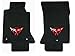 Fits 1997-2004 C5 Corvette Classic Loop Black Floor Mats Set Crossed Flags Logo in Red
