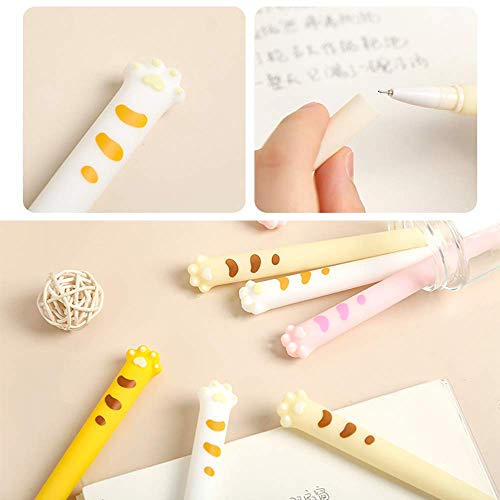 0.5mm Gel Ink Pens, Doraking Cute Cartoon Cat Paw Refillable Gel Ink Pens, Black Ink Pen for Writing, Bullet Journaling and Note with Box (Cat Pads, 4PCS/Box)
