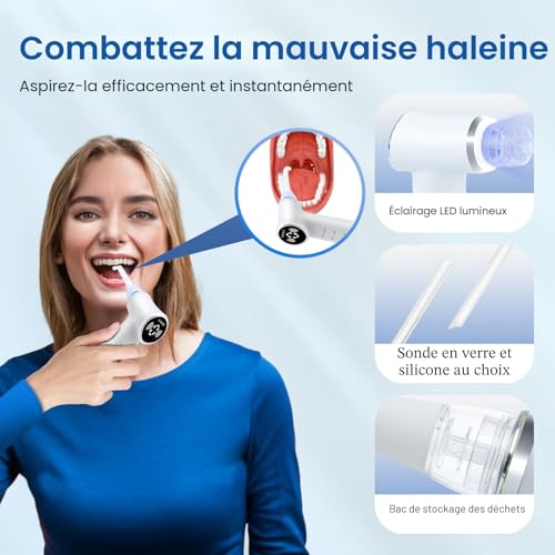 Vhipu Caseum Anti Caseum Amygdala Electric Vacuum Cleaner Kit with 800 mAh Battery, Caseum Pipette and 11 Accessories for Removing Tonsillar Calcula, Portable and Ideal for Home and Travel.