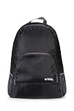 Multipurpose Nylon Lightweight Small Waterproof Travel Backpack for Men and Women (Black)