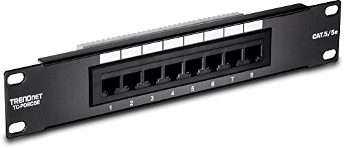 TRENDnet 8-Port Cat5/5e Unshielded Wallmount or Rackmount Patch Panel, 10 Inch Wide, 8 x Gigabit RJ-45 Ethernet Ports, TC-P08C5E TRENDnet 8-Port Cat5/5e Unshielded Wallmount or Rackmount Patch Panel, 10 Inch Wide, 8 x Gigabit RJ-45 Ethernet Ports, TC-P08C5E