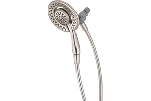 Delta 4-Setting In2ition 2-in-1 Dual Shower Head with HandHeld Spray, Brushed Nickel Detachable Shower Head with Hose, Showerhead, 1.75 GPM Flow Rate, SpotShield Nickel 75486CSN