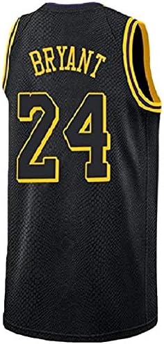 Juanaet Mens Kobe Jersey Los Angeles 24 Bryant Jerseys Basketball Black Jersey(S-XXL)