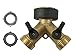 ALPHA HOME 2-Way Solid Brass Y Valve Garden Hose Connector Splitter with Comfort Grip and Extra Washers
