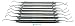 Dental Gracey Curettes Periodontal 1/2-13/14 Hollow Handle Double Ended Instruments 7 Piece Set