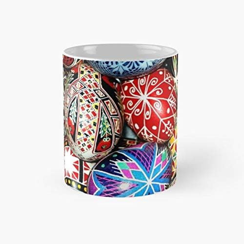 Easter Ukrainian Eggs Colorful Designs 11 Oz Coffee Mugs