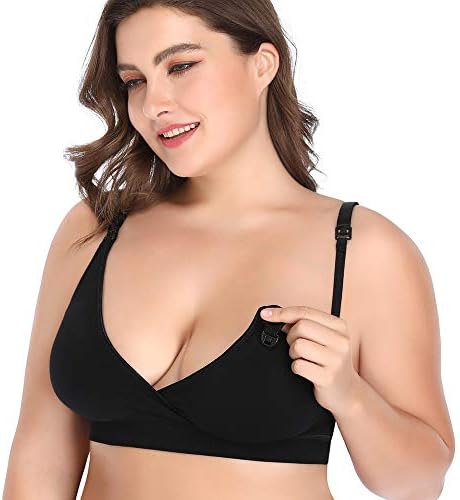 LYSHION Nursing Bra, Full Bust Seamless Nursing Maternity Breastfeeding Bras with High Elasticity and Width Adjustable