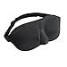 WDDH Shade 3D Eye Mask Soft Silk Sleep Adjustable Eye Mask Eyeshade Eyepatch Aircraft Travel (Black)