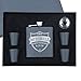 My Personal Memories, Personalized Black Matte Flask Set - Wedding Groomsmen - Custom Engraved and Monogrammed