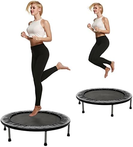 Vividy 40-inch Folding Trampoline, Mini Rebounder Fitness Trampoline with Safety Pad for Adult Exercise Cardio Workout Training, Load 220lbs