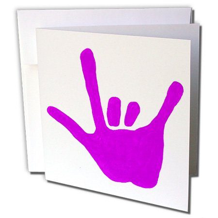 Greeting Cards - Love Hand Sign Language in Purple - 6 Pack - SART Love Signs