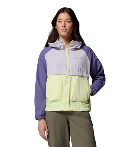 Columbia Women's Spire Valley Windbreaker, Citron Haze/Lavender Pearl/Stormwatc…