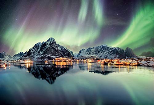 AOFOTO 7x5ft Aurora Borealis Backdrop Norway