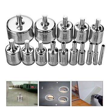 Generic 15Pcs 6-50Mm Diamond Hole Saw Drill Bit Set Tile Ceramic Glass Marble Drill Bits
