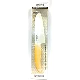 Kyocera’s Revolution Series 5.5” Ceramic Santoku Knife, Chef Knife For Your Cooking Needs, Yellow Handle, White Blade