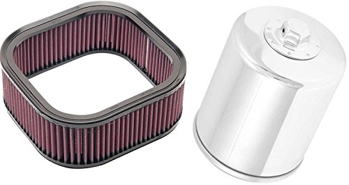 K&N Motorcycle Air Filter + Oil Filter Chrome Combo 2002-06 Harley Davidson VRSCA V-Rod HD-1102 + KN-174C