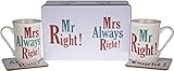 His and Hers Coffee Mug Cup Set - Two 10