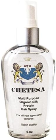CHETESA Multi-Purpose Organic Silk Protein Hair Spray, for all hair types and textures, promotes growth and thickness, for men and women,  salon quality 4oz