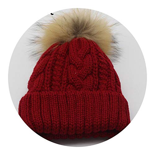 2018 Women Hat Warm Winter Hats for Women Girls Real Fur Pompom Hat