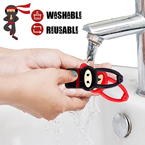 AMOR PRESENT 50PCS Slingshot Ninja Toys, Funny Finger Toys Stretchy Flying Ninjas Red Black Great Birthday Gift Party Favors Idea